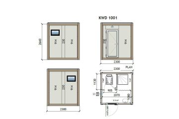 KW2 230X230 Mobilní WC Kontejner