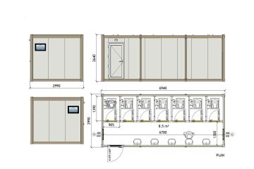 KWD 701 Mobilní WC Kontejner