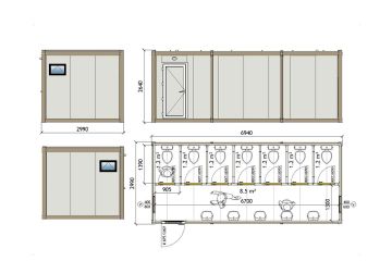 KWD 710 Mobilní WC Kontejner